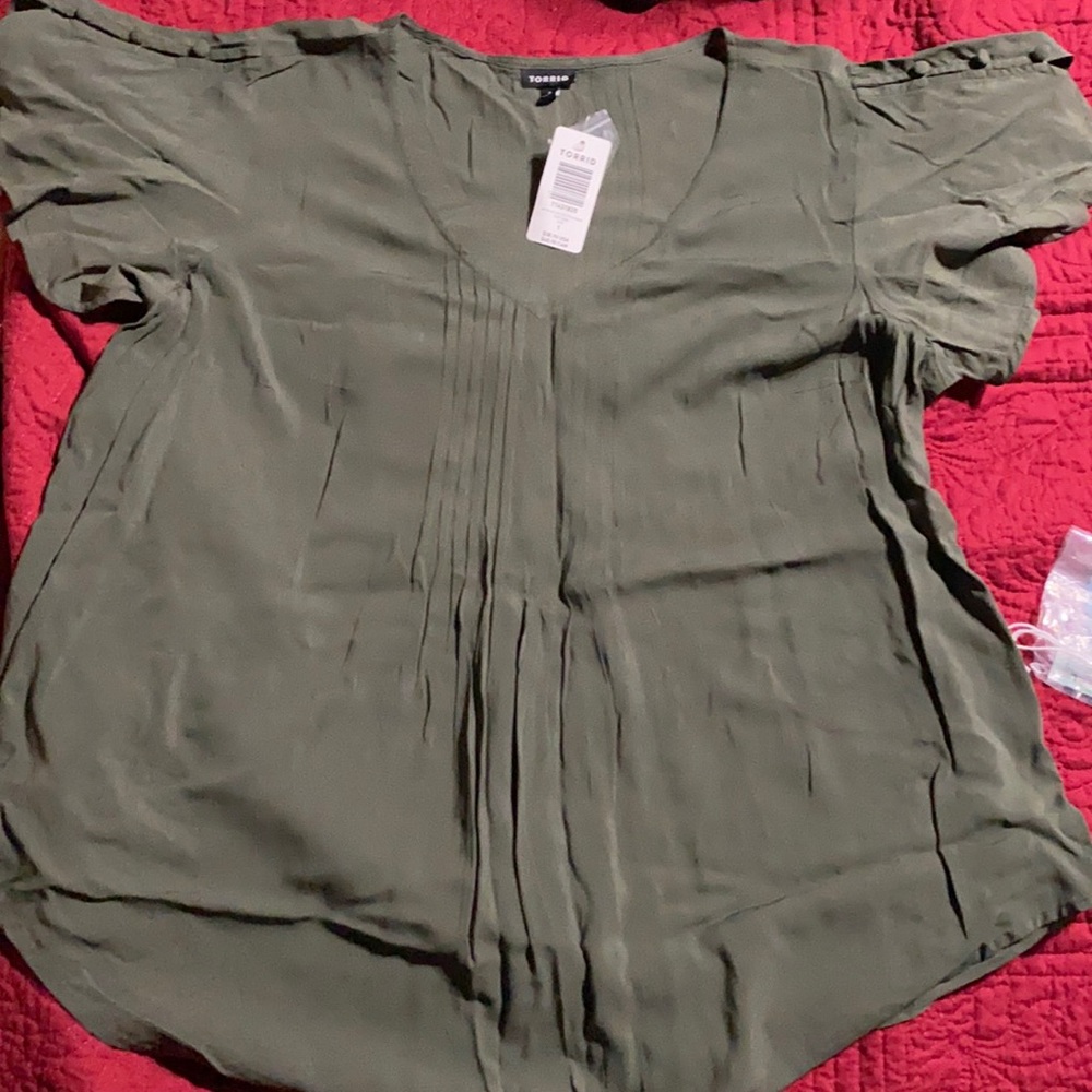 - Brand new olive green blouse